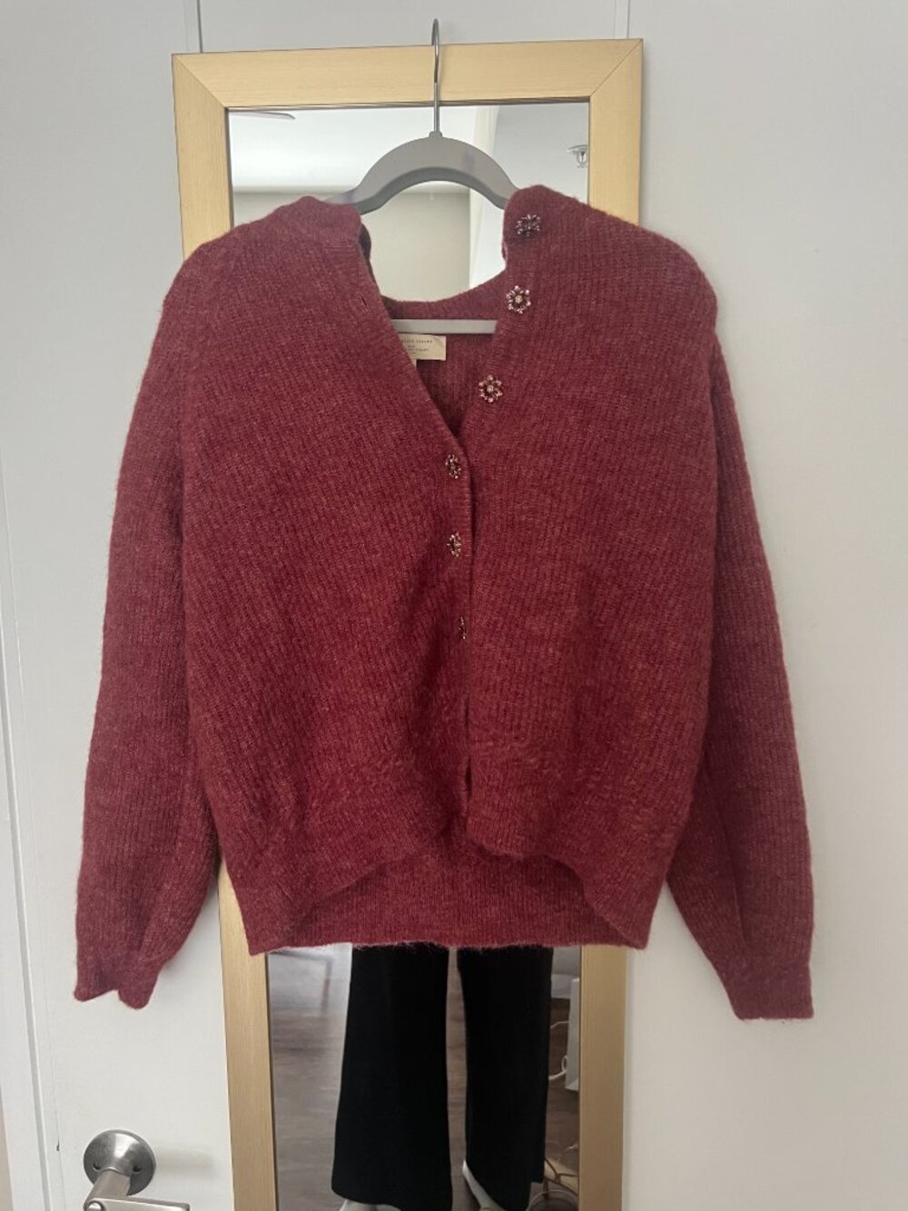 Sezane Othello Cardigan in Rosewood